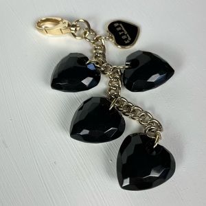 Kathy Van Zeeland Black Hearts and Gold Toned Purse Charm